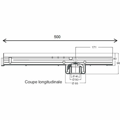 NICOLL Caniveau Bas 0,5m Siphon Douche Ø50 Largeur 130 Gris 5 NICOLL Caniveau Bas 0,5m Siphon Douche Ø50 Largeur 130 Gris – Image 3