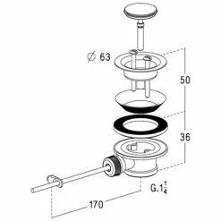NICOLL Bonde Lave-main Automatique Laiton Chromé Mat/plat.inox -NICOLL Soldes 1040155 2