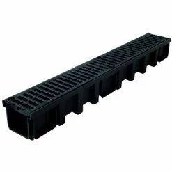 NICOLL Caniveau 1m Grille Polyamide B125 Largeur 130 Noir
