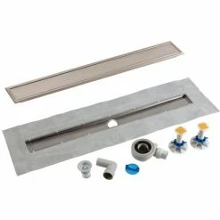 NICOLL Caniveaux Inox Complet Avec Cadre + Grille Réversible 70x680