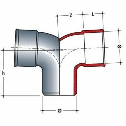 NICOLL Coude 87°30 Double Parallèle PVC évacuation Mâle Femelle Ø100 -NICOLL Soldes 4608143 2