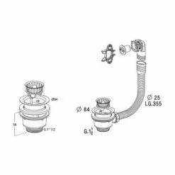 Ensemble Bonde à Panier, Plateau ø 84 Mm Nicoll, 60 -NICOLL Soldes 4734863 2