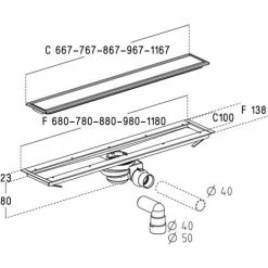 NICOLL Pack Caniveau De Sol à Maçonner 980 Mm -NICOLL Soldes 505916 3