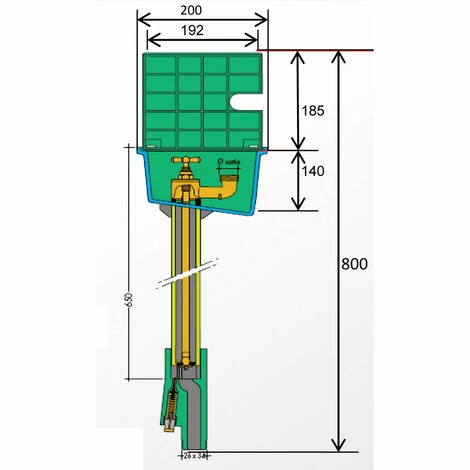 Bouche Arrosage Carrée Incongelable NICOLL Arrivée F 1" (26x34) - Sortie M 3/4" (20x27) 4 Bouche Arrosage Carrée Incongelable NICOLL Arrivée F 1" (26x34) - Sortie M 3/4" (20x27) â Image 2