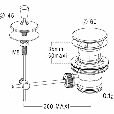 NICOLL Bonde De Lavabo Avec Tirette 0201006 4 NICOLL Bonde De Lavabo Avec Tirette 0201006 – Image 2